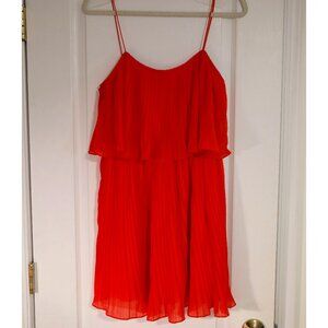Zara Red Pleated Dress